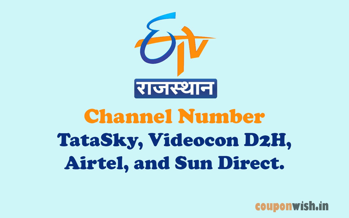 ETV Rajasthan Channel Number on TataSky, Videocon D2H, Airtel, and Sun Direct
